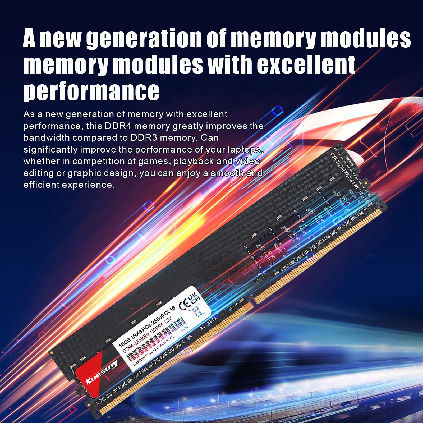 Kuesuny DDR4 Ram 32GB Kit (2x16GB) PC4-25600 Memoria Ram DDR4